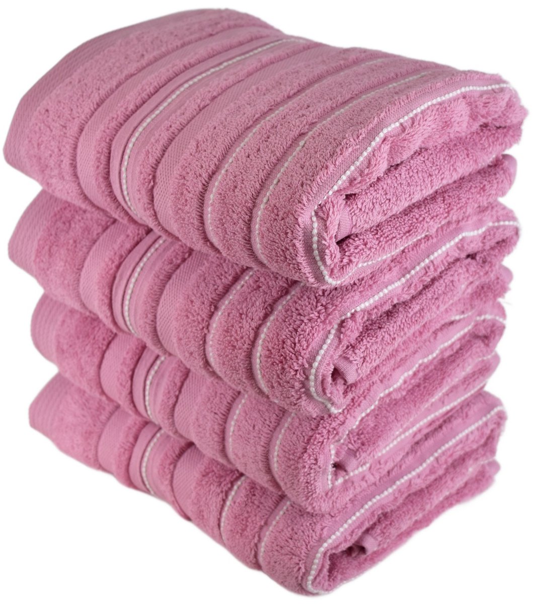 BerryHome Stripes Sada froté ručníků 50 × 90 cm 4 ks růžové