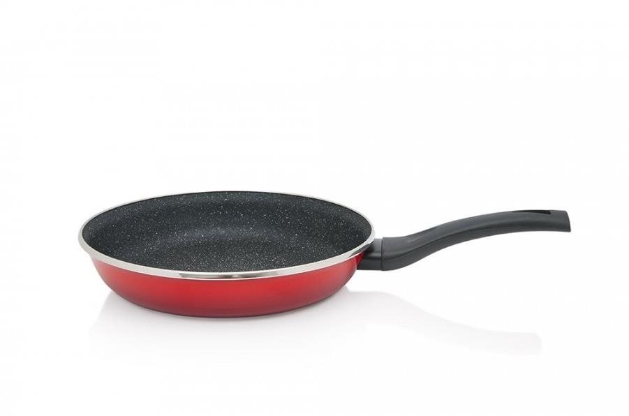 Metalac Granite induction, smaltovaná pánev 26 cm, červená