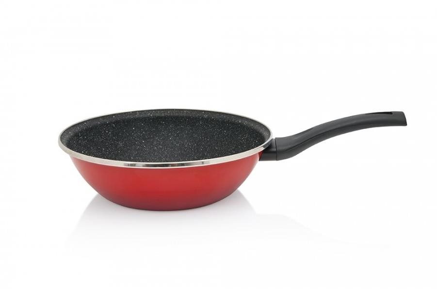 Metalac Granite induction, vysoká smaltovaná pánev 26 cm, 3,1 l, červená
