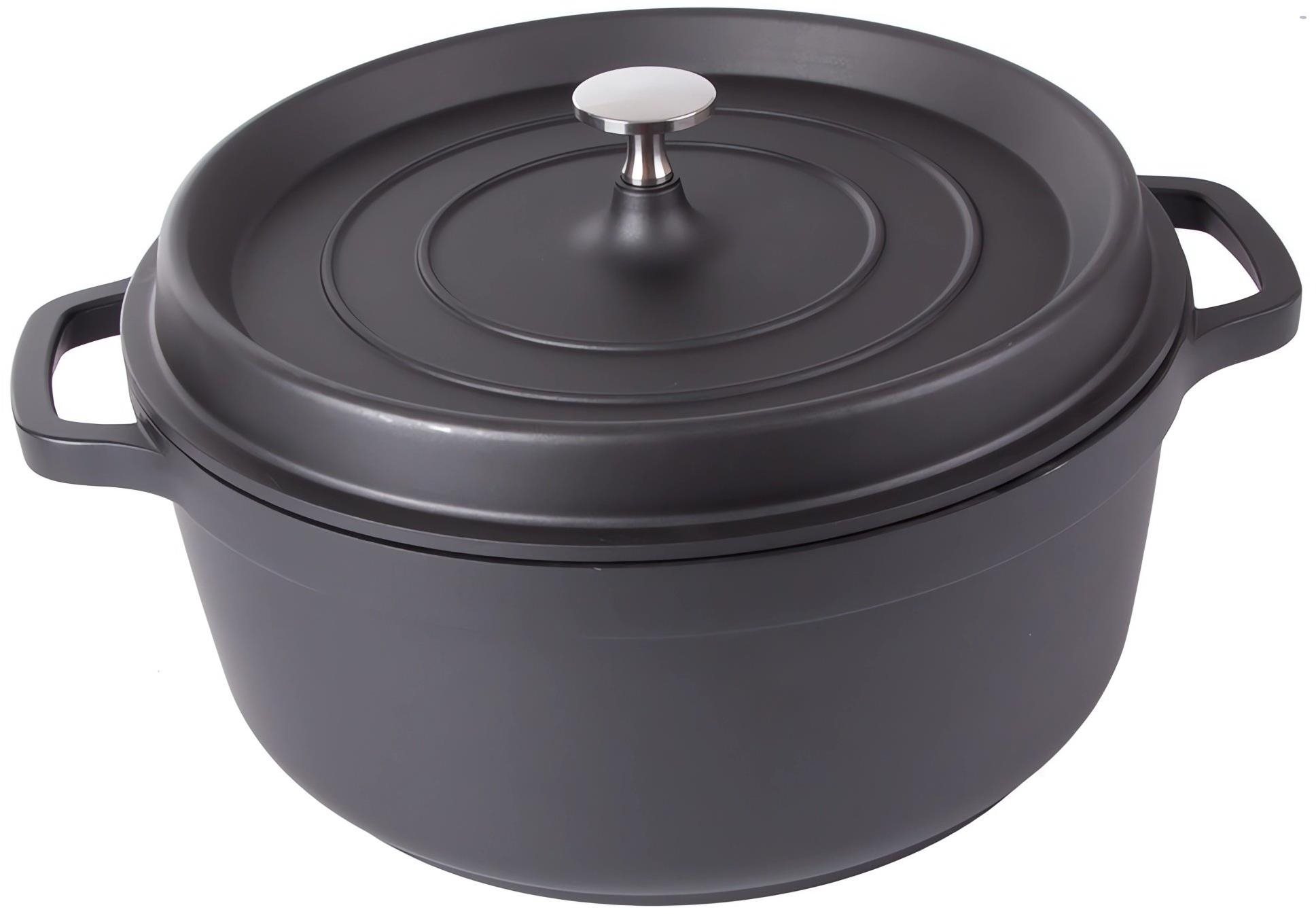 KingStyle Hrnec s poklicí s nepřilnavým povrchem 6,6 l černý