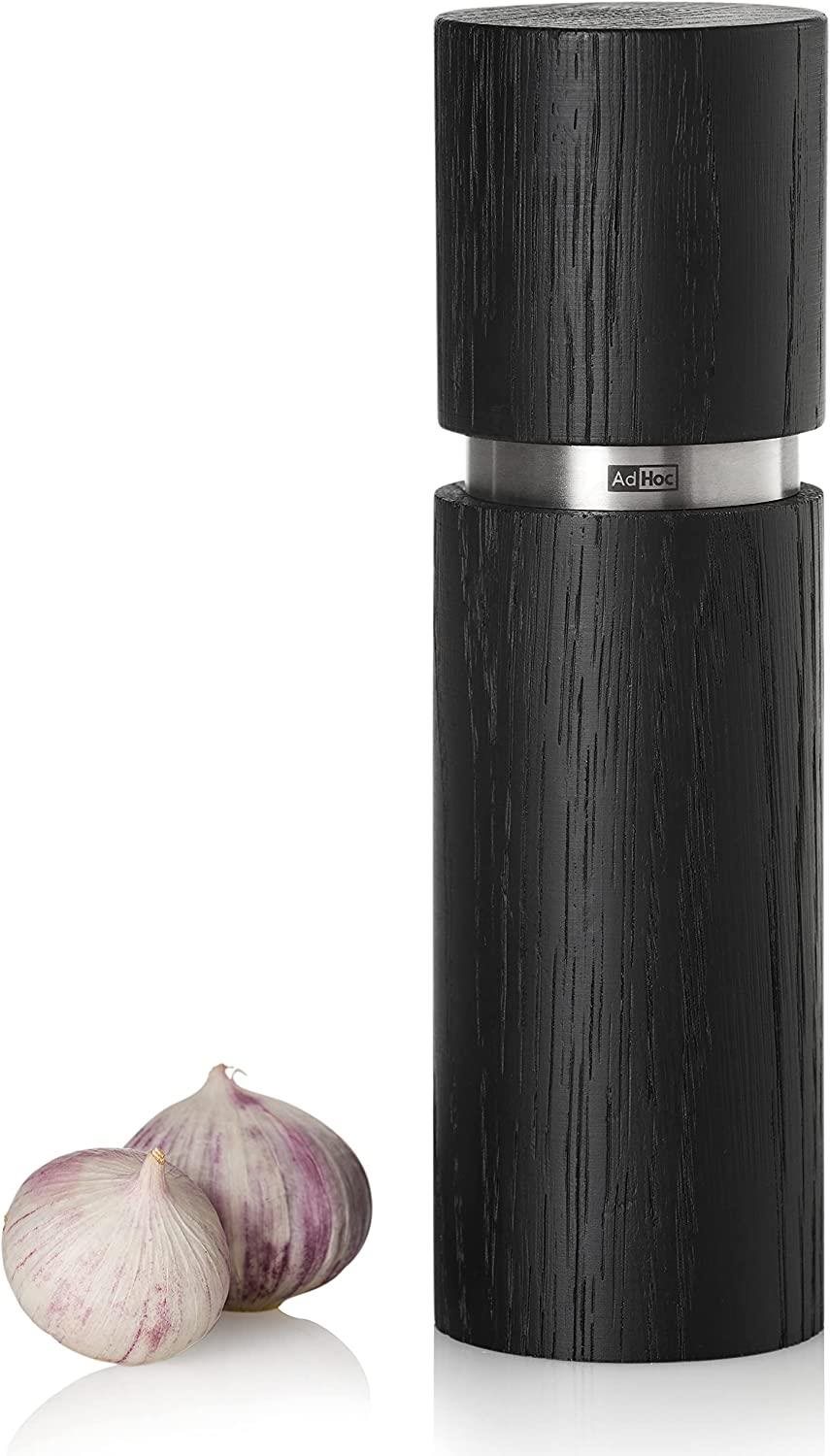 AdHoc Mlýnek na pepř nebo sůl Textura, CeraCut, jasanové dřevo, černý 20 cm