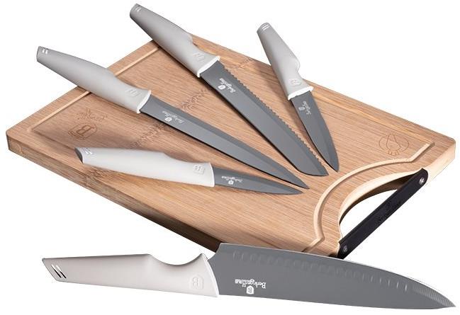 BERLINGERHAUS Sada nožů s nepřilnavým povrchem + prkénko 6 ks Aspen Collection