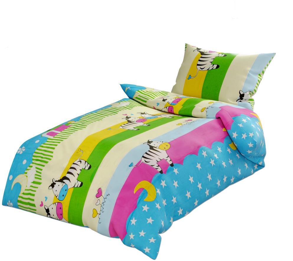 TEXTILOMANIE Bavlněné povlečení do postýlky Zamilované zebry barevné