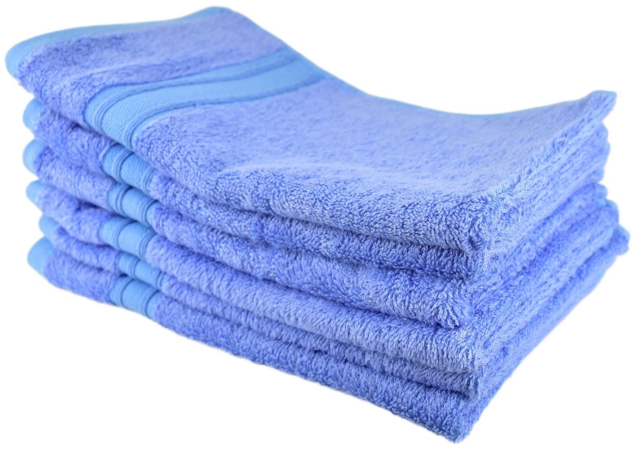 BerryHome Sada bambusových ručníků na ruce 6 ks 30 × 50 cm, modrá