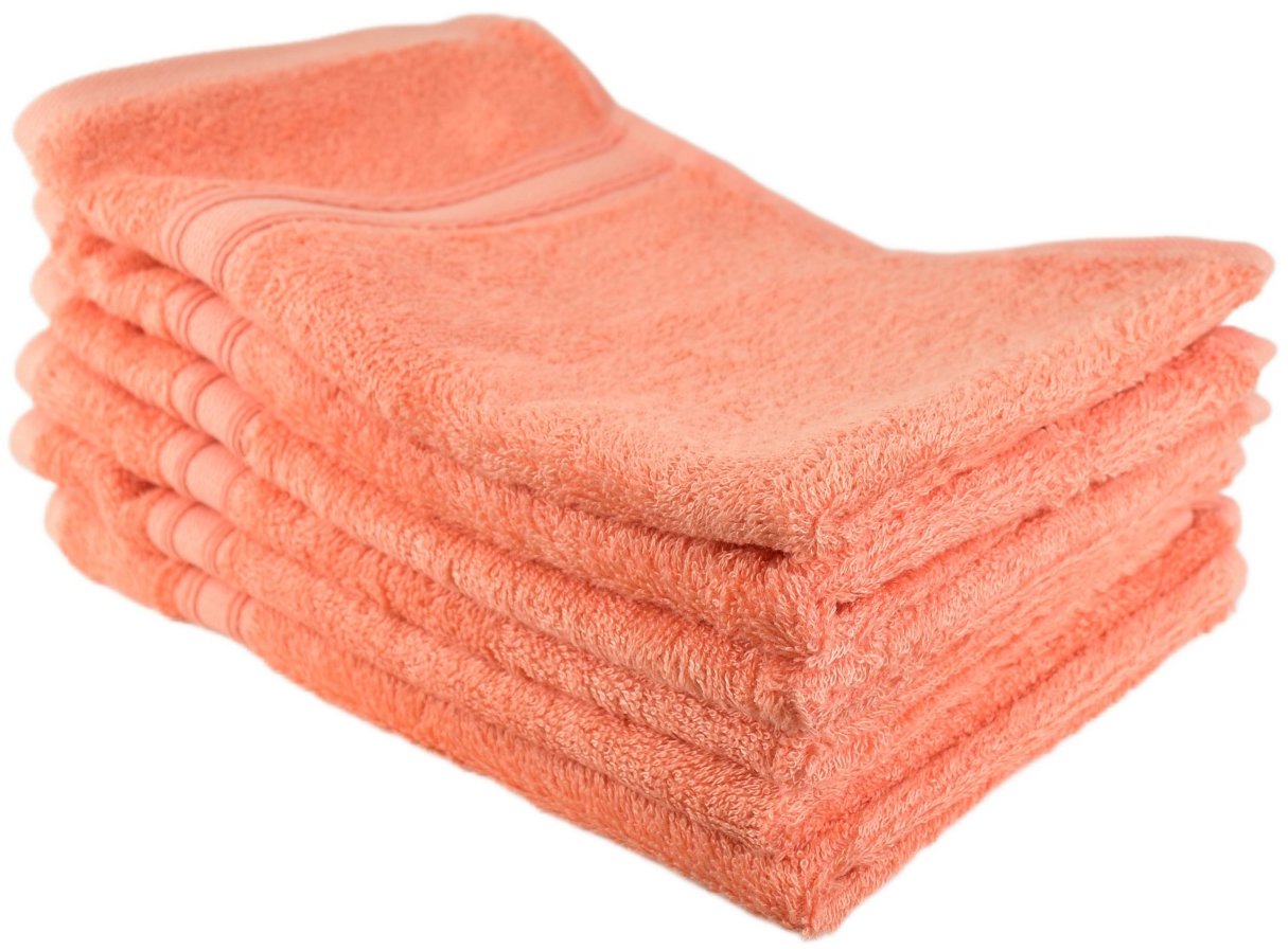BerryHome Sada bambusových ručníků na ruce 6 ks 30 × 50 cm, lososová