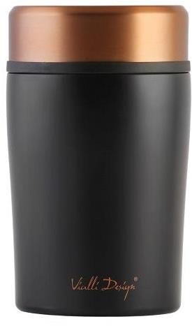 Vialli Design Termoska na jídlo, černá + zlatorůžová, FUORI 8067, 500 ml