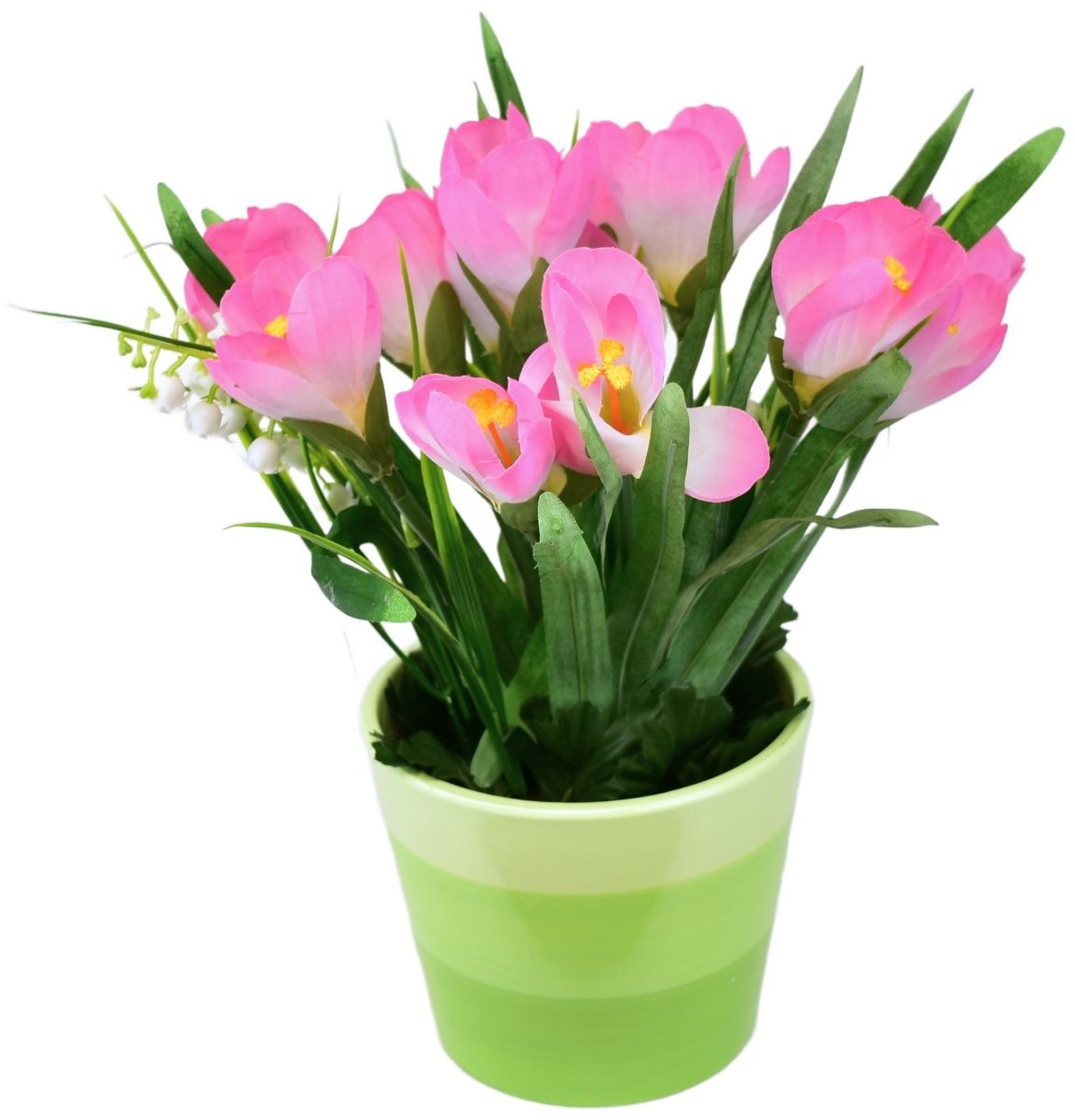 BerryHome Krokus růžový v keramickém květináči 27 × 25 cm