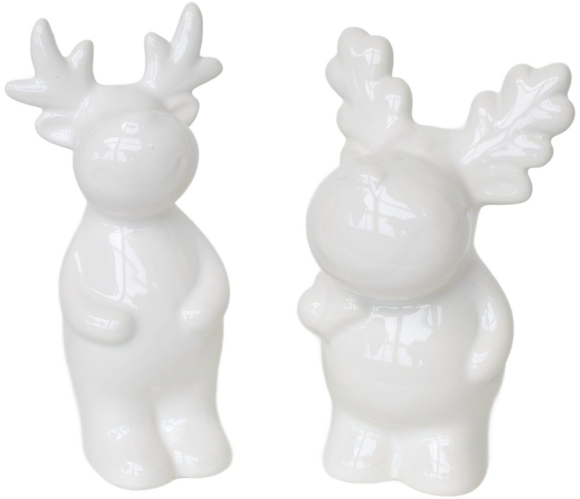 BerryHome Sob keramický bílý, 11 cm a 13 cm, set 2 ks