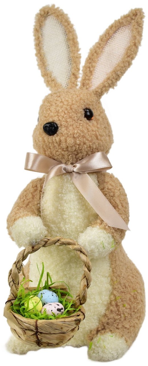 BerryHome Zajíc plyšový s košíčkem 32 × 23 cm
