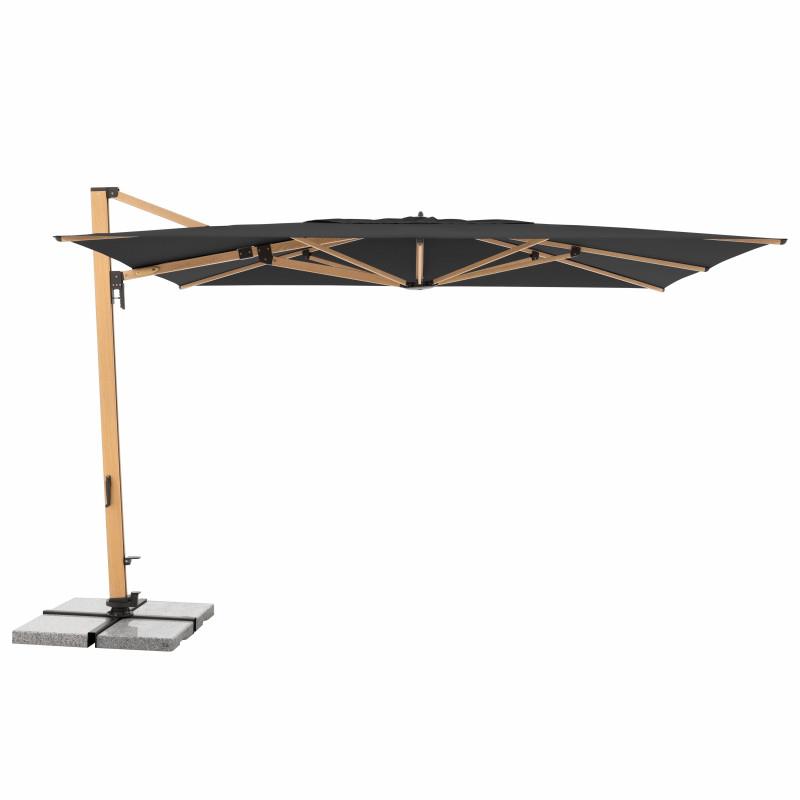 DOPPLER Slunečník zahradní ALU WOOD XL 4 × 3 m, 840, antracit