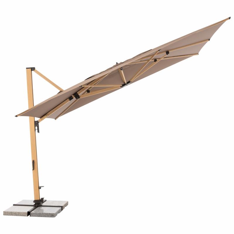DOPPLER Slunečník zahradní ALU WOOD XL 4 × 3 m, 846, greige