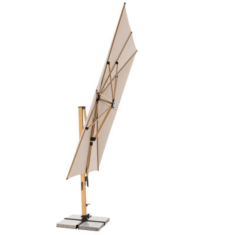 DOPPLER Slunečník zahradní ALU WOOD XL 4 × 3 m, 820, přírodní