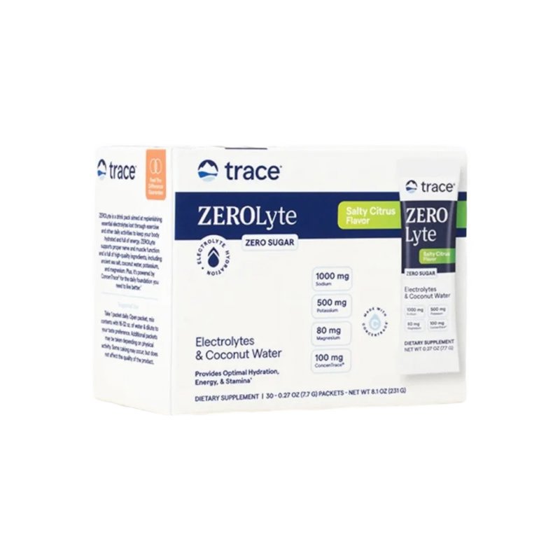 Trace Minerals Zerolyte Salty Citrus s příchutí citrusů, 30 sáčků