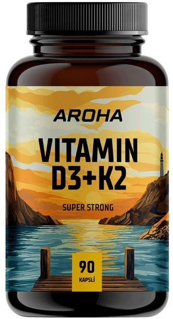 Aroha Vitamin D3 + K2, 90 kapslí