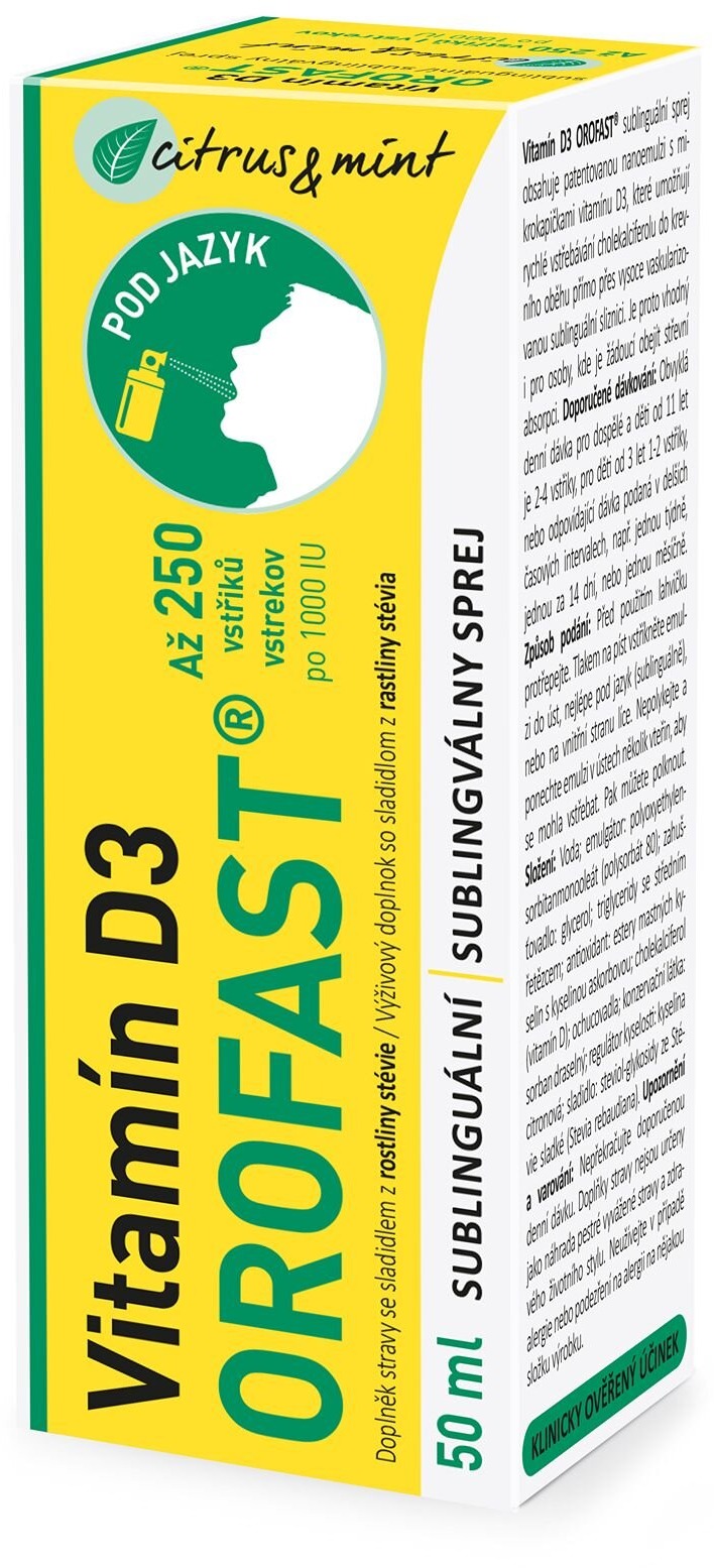 OROFAST Vitamín D3 sublinguální sprej 50 ml