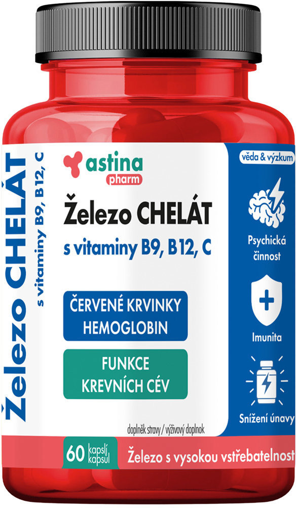 Astina Pharm Železo CHELÁT s vitaminy 60 kapslí