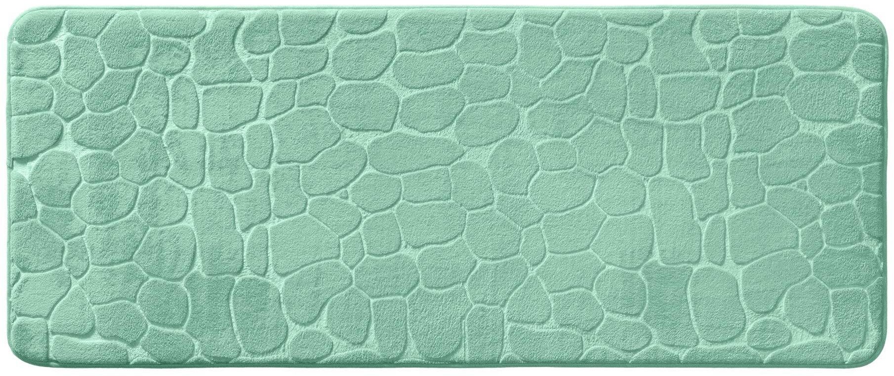 Douceur d'intérieur Podlouhlá koupelnová předložka s reliéfním vzorem 50 × 120 cm, zelená