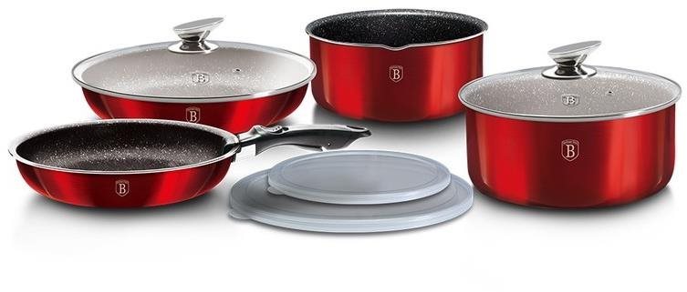 BERLINGERHAUS Sada nádobí s odnímatelnou rukojetí 9 ks Burgundy Metallic Line
