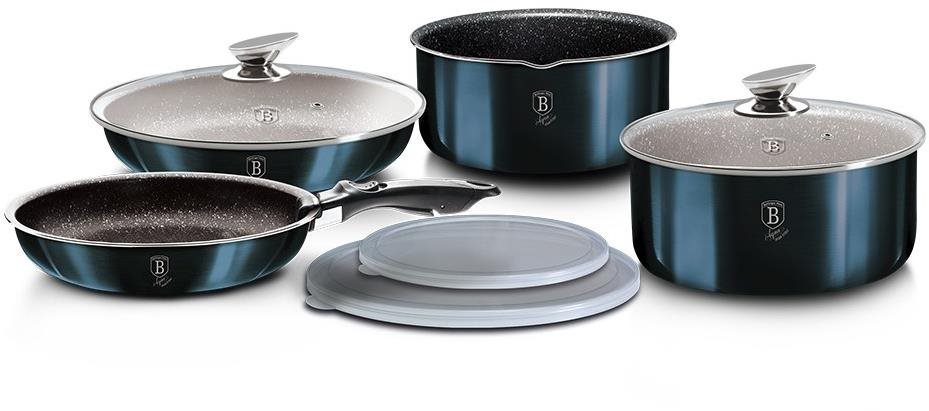 BERLINGERHAUS Sada nádobí s odnímatelnou rukojetí 9 ks Aquamarine Metallic Line