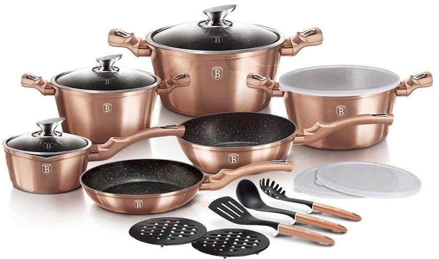 BerlingerHaus Sada nádobí 18 ks Rosegold Metallic Line BH-7034