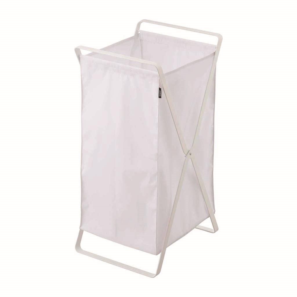 Yamazaki koš na prádlo skládací tower 2484 kov/textil 45l bílý