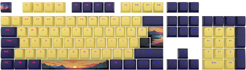 Dark Project Sunset Keycaps