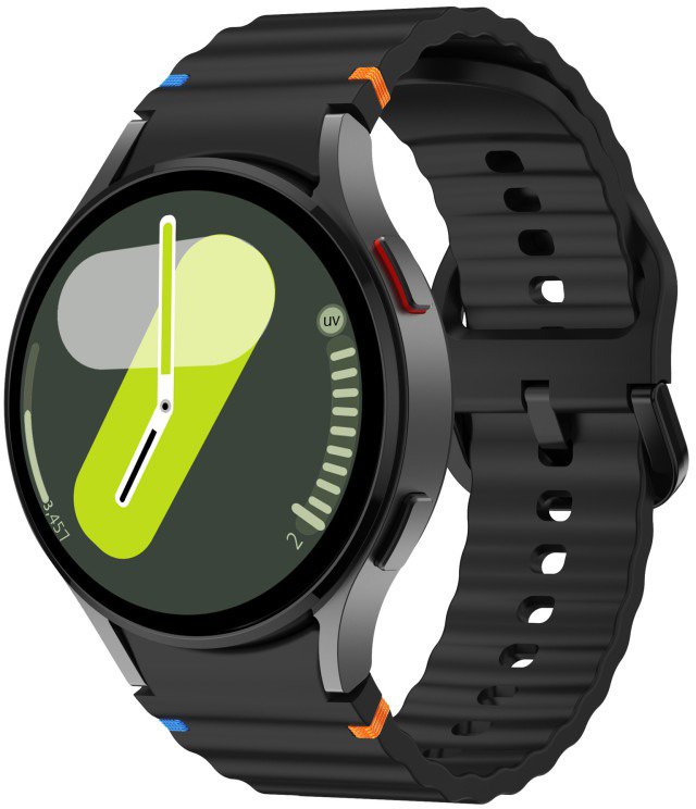 Drakero Silikonový WAVY pro Samsung Galaxy Watch 4, 5, 6, 7 černý