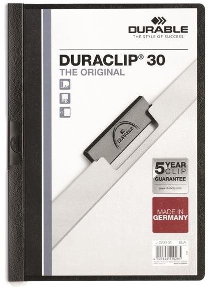 Durable Duraclip A4, 60 listů, černý
