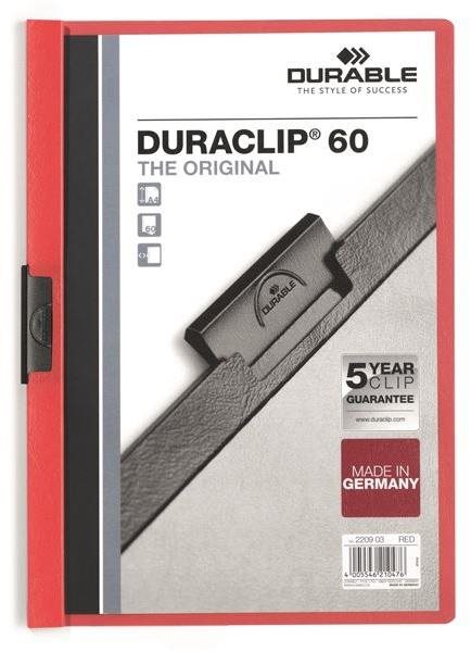 DURABLE Duraclip A4, 30 listů, červené