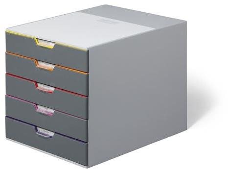 DURABLE Varicolor 5 zásuvek šedé s barevným rozlišením
