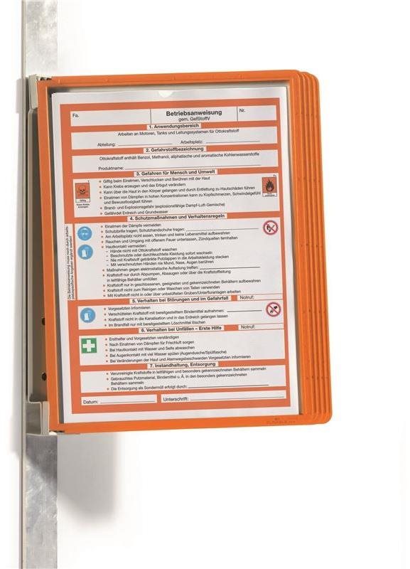 Magnetický prezentační systém Durable VARIO WALL v oranžové barvě