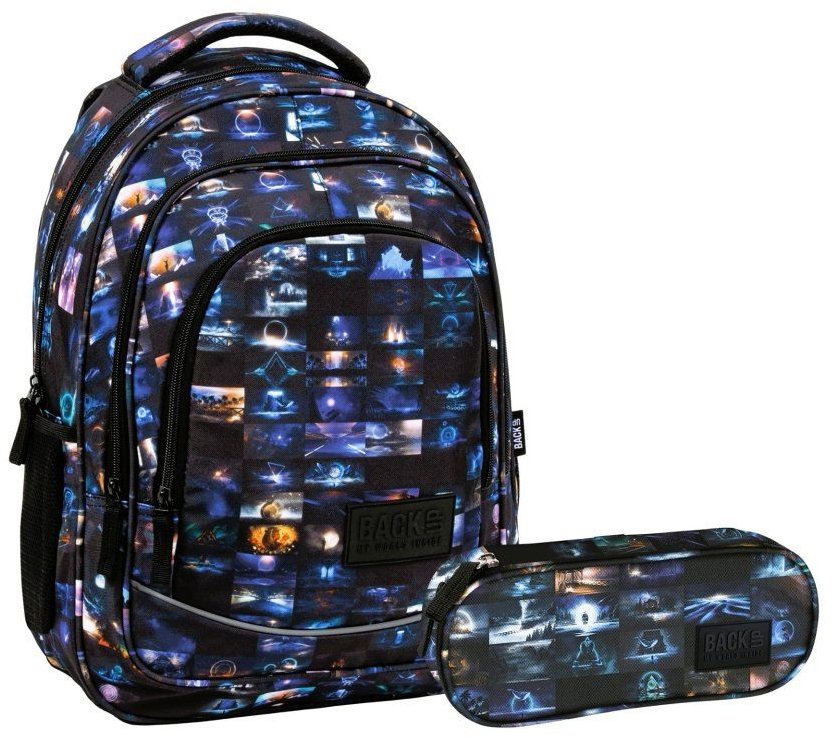 Derform Zvýhodněný školní set BackUP Cosmic Cat 2v1 – batoh a penál