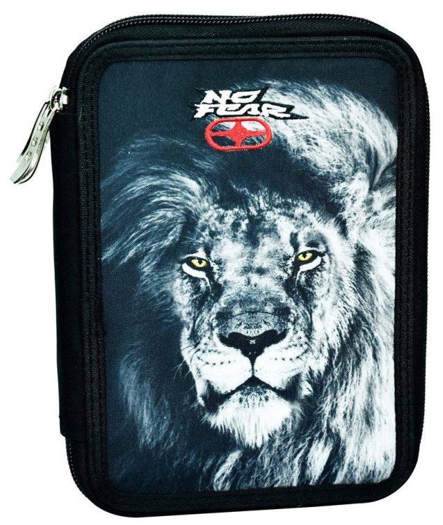 GIMSA Dvoukomorový penál s vybavením No Fear - Lion