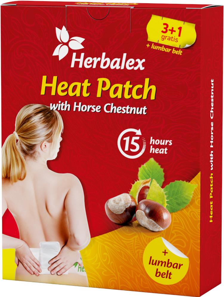 Herbalex Hřejivá náplast s kaštanem 3 + 1