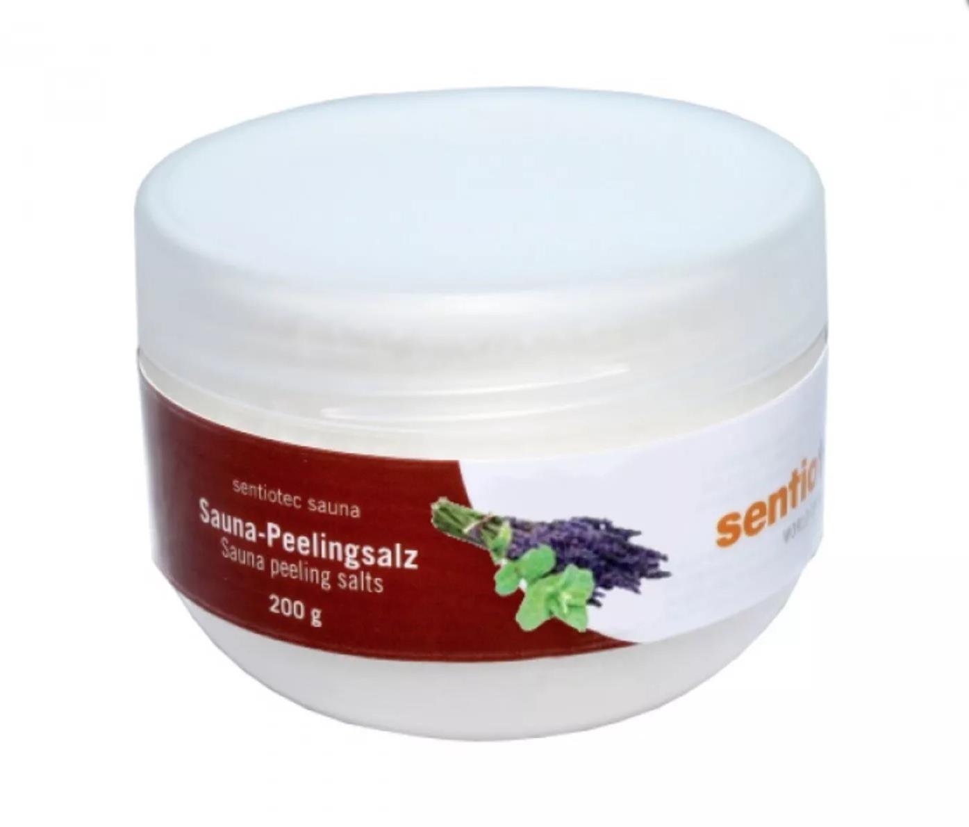 SENTIOTEC Pleťový peeling - sůl do sauny, levandule/máta 200 g