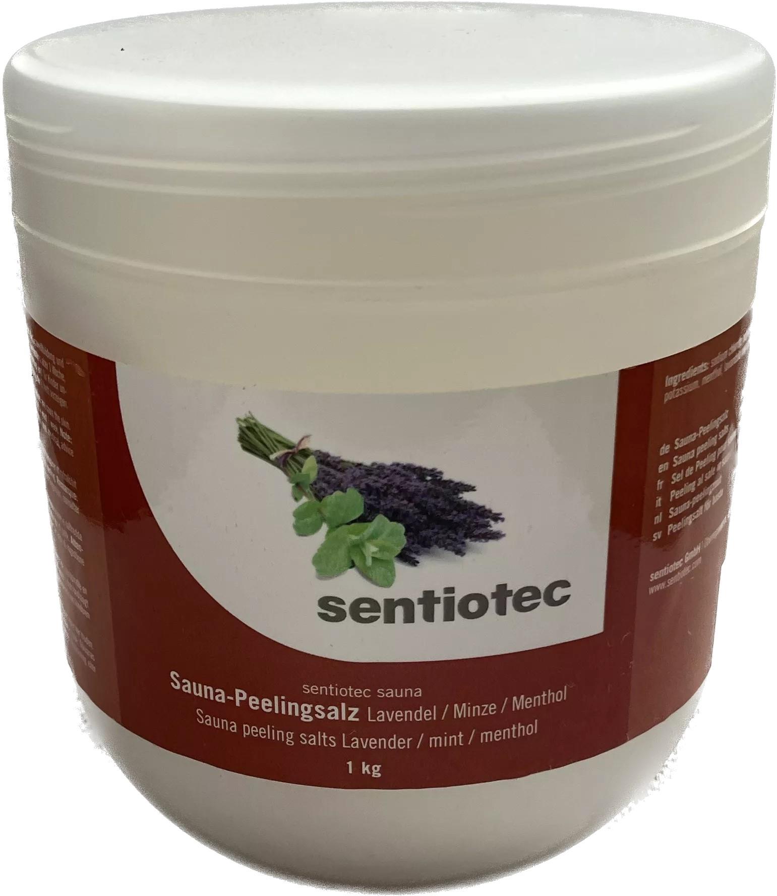 SENTIOTEC Pleťový peeling - sůl do sauny, levandule/máta 1 kg