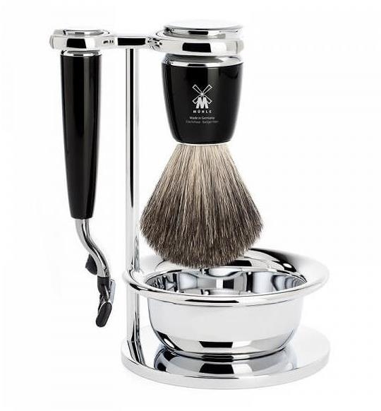 Mühle Rytmo Black Pure Badger Mach3 4dílná