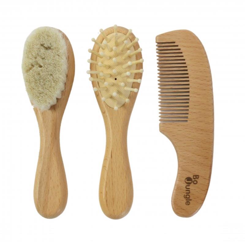 Bo Jungle Sada dřevěných kartáčků Baby Care 3 ks