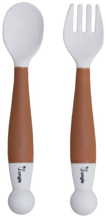 Bo Jungle Ohebná lžička s vidličkou Terracotta