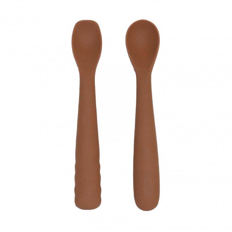 Bo Jungle Silikonové lžičky B-Spoon Shape 2 ks Terracotta