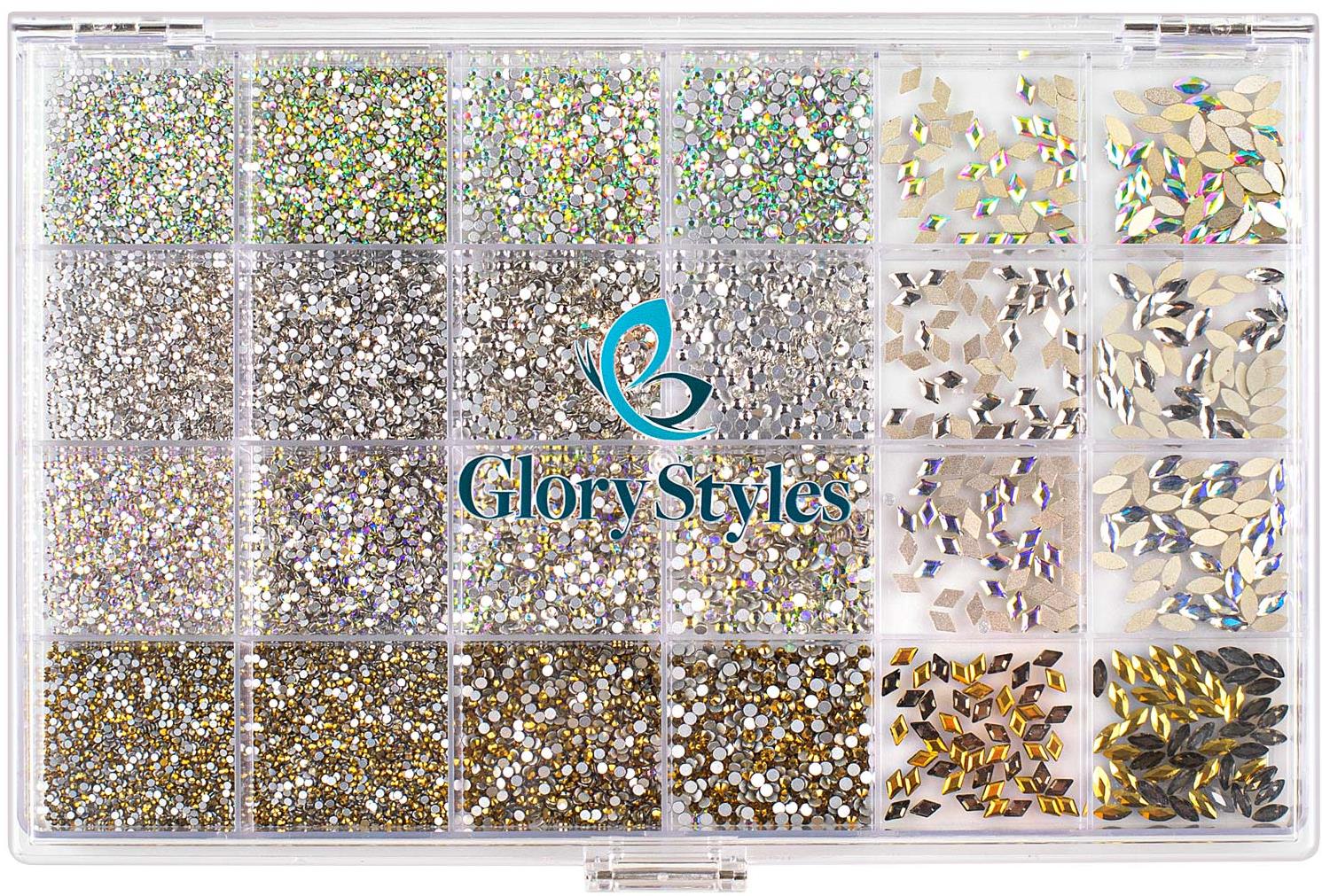 GloryStyles Box s křišťálovými kamínky na nehty