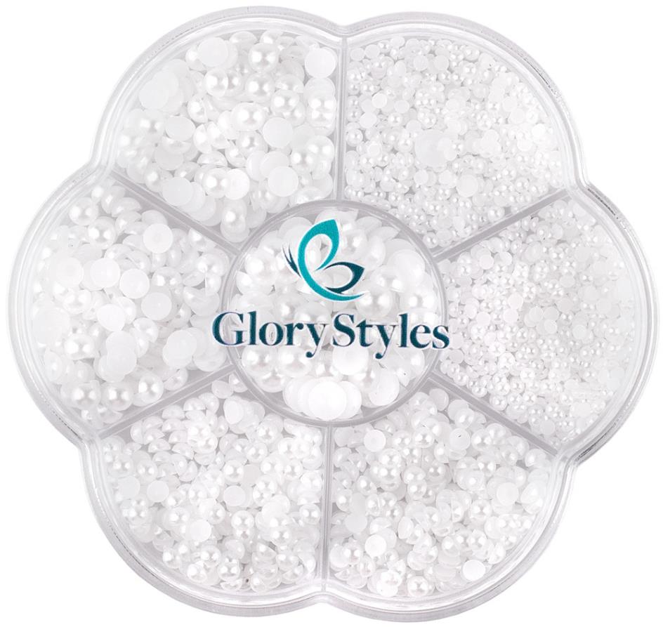GloryStyles Dekorační perly - bílé