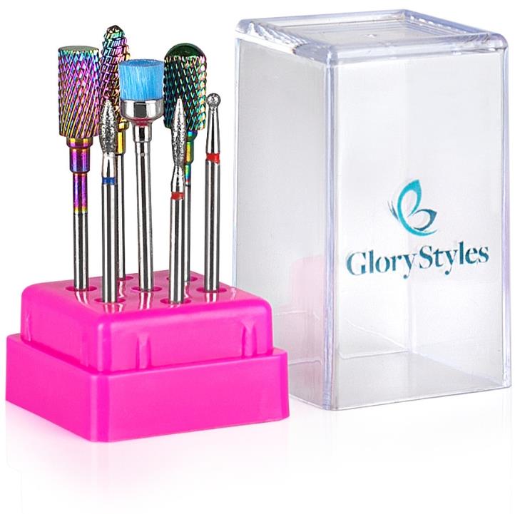 GloryStyles Sada frézek na nehty – diamantové a karbidové 7 ks