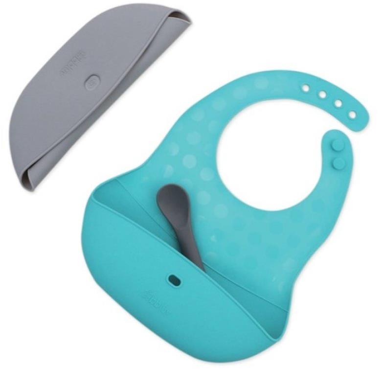BBLÜV Sada 2 ks bryndáků se lžičkou Pöket Grey Aqua