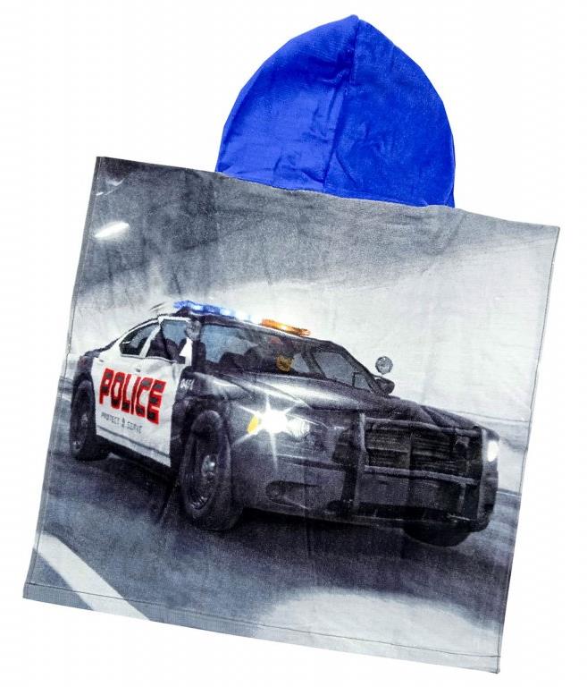 FOR KIDS Dětské pončo 50 × 100 cm - Policejní auto