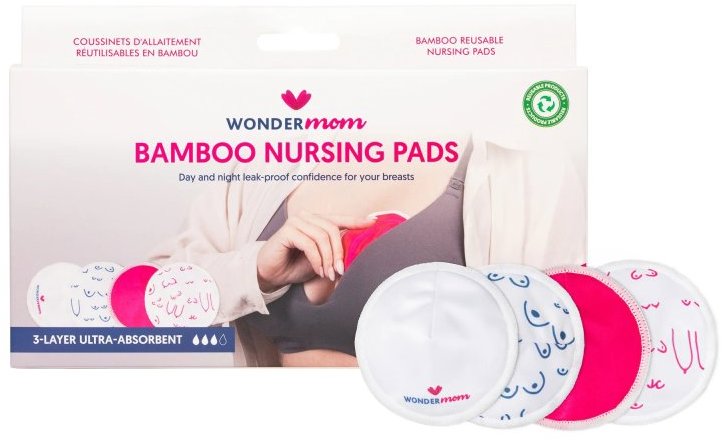 Wondermom Pratelné bambusové vložky do podprsenky 8 ks