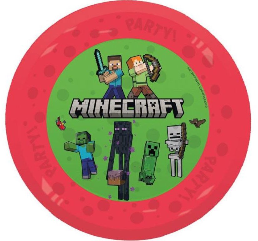 GODAN Plastové talíře 21 cm Pixel - Minecraft, 4 ks