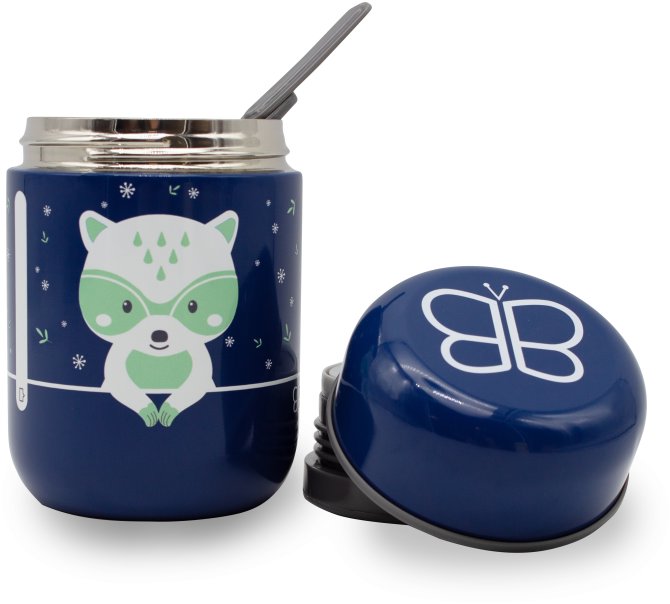 Bblüv Termobox se lžičkou Foöd Blue Racoon