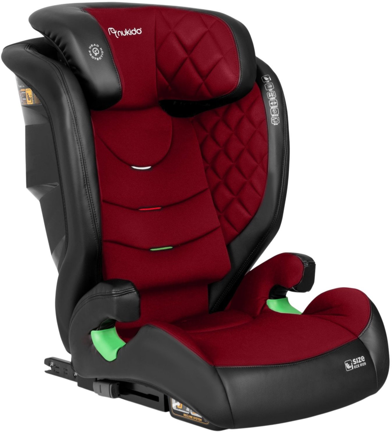 Nukido 710003 Autosedačka Louis ISOFIX 15-36 kg, 100-150 cm, černo-červená