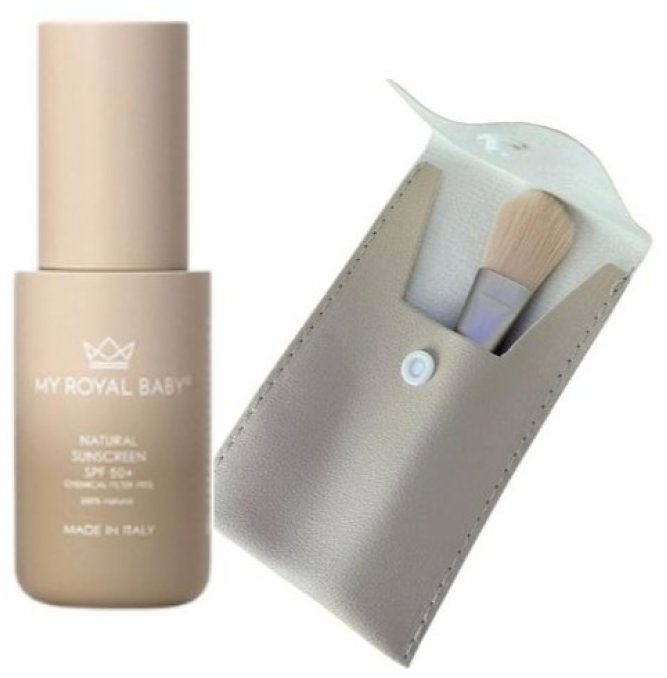 MyRoyalBaby Přírodní opalovací krém SPF 50+ 50 ml + kartáček s pouzdrem
